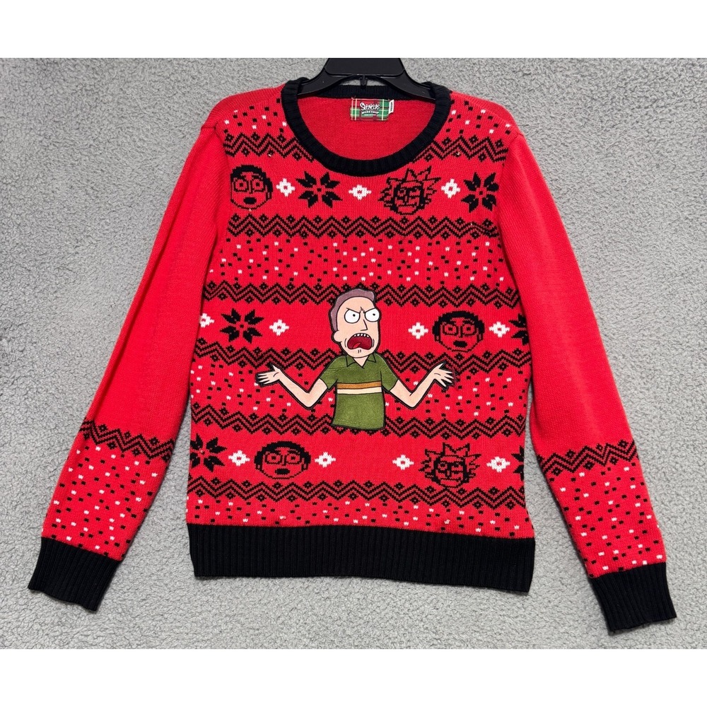 Spencer's Rick and Morty Light-Up & Sound Ugly Christmas Sweater Adult Size M